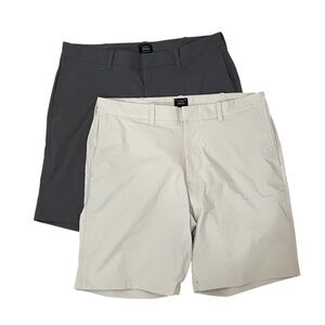 J. Crew Set of 2 Men's Beige Gray 9" Tech Shorts Stone Summer Stretch Golf 33